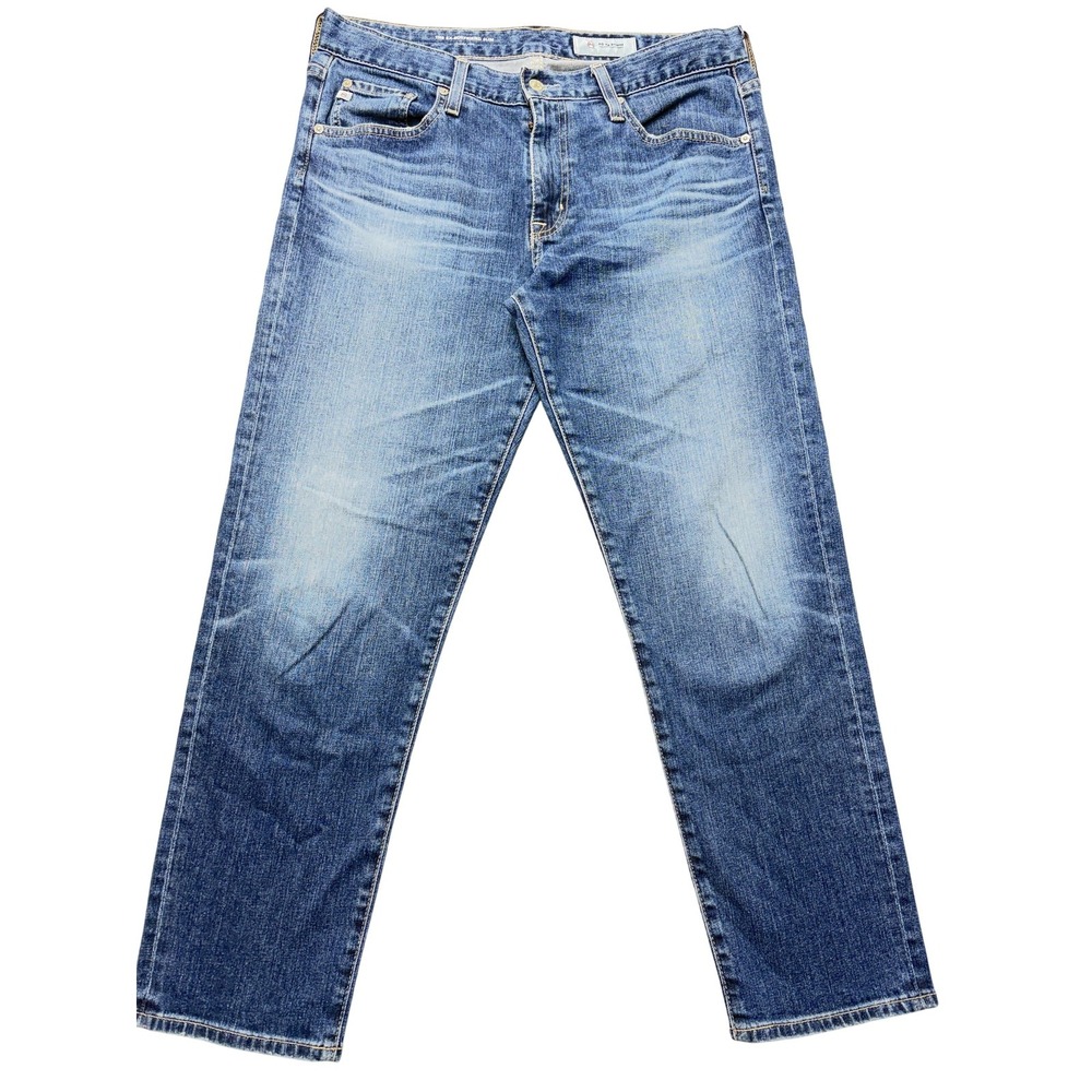 AG Adriano Goldschmied Ex-Boyfriend Slim Jeans Womens 34x27 Blue Distressed